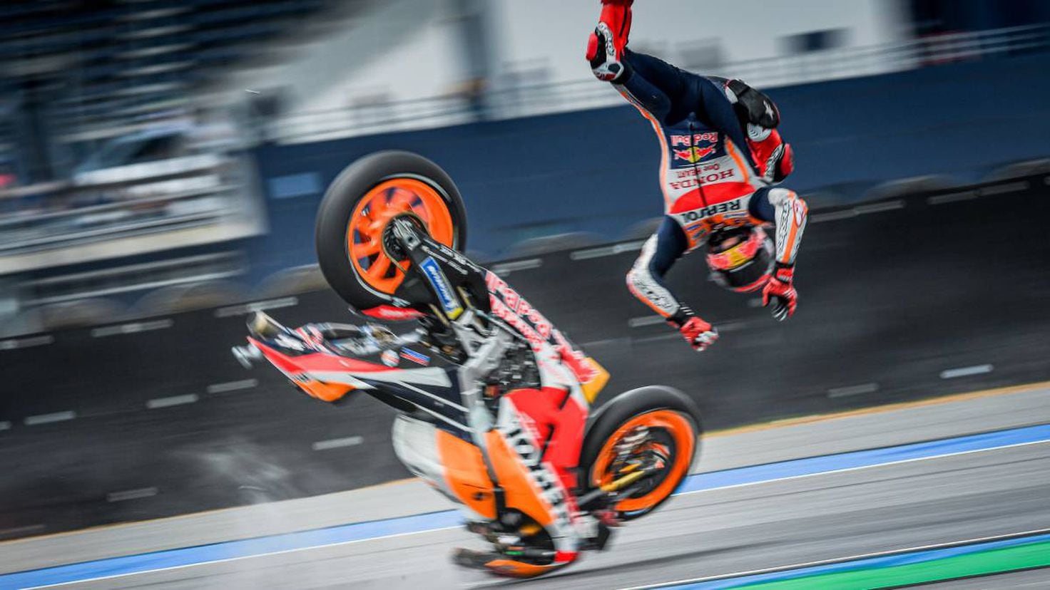 Márquez es el piloto que más se ha caído en 2023 El ocho veces...
